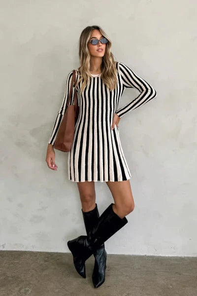Jinx Stripe Knit Mini Dress – Chica Chic