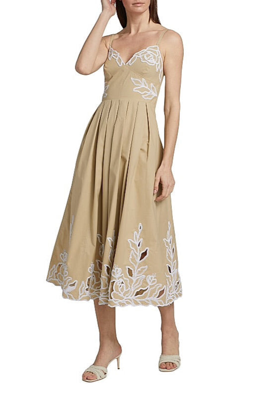 reyna maxi dress Reyna Cutout Maxi Dress Beige/White / Large