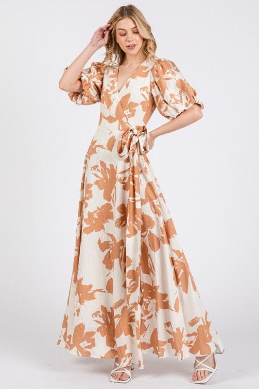 Happy Together Bubble Sleeve Maxi Dress Small / Print Happy Together Bubble Sleeve Maxi Dress Small / Print