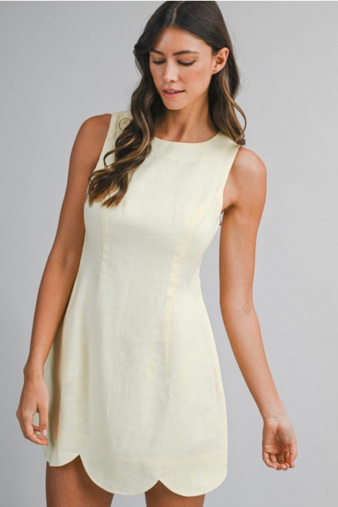 Adeline Scallop Mini Dress