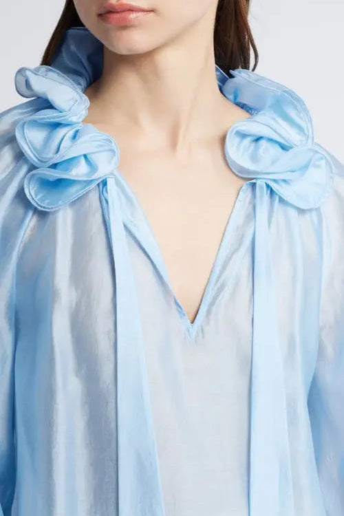 Sheer Organza Bow Top