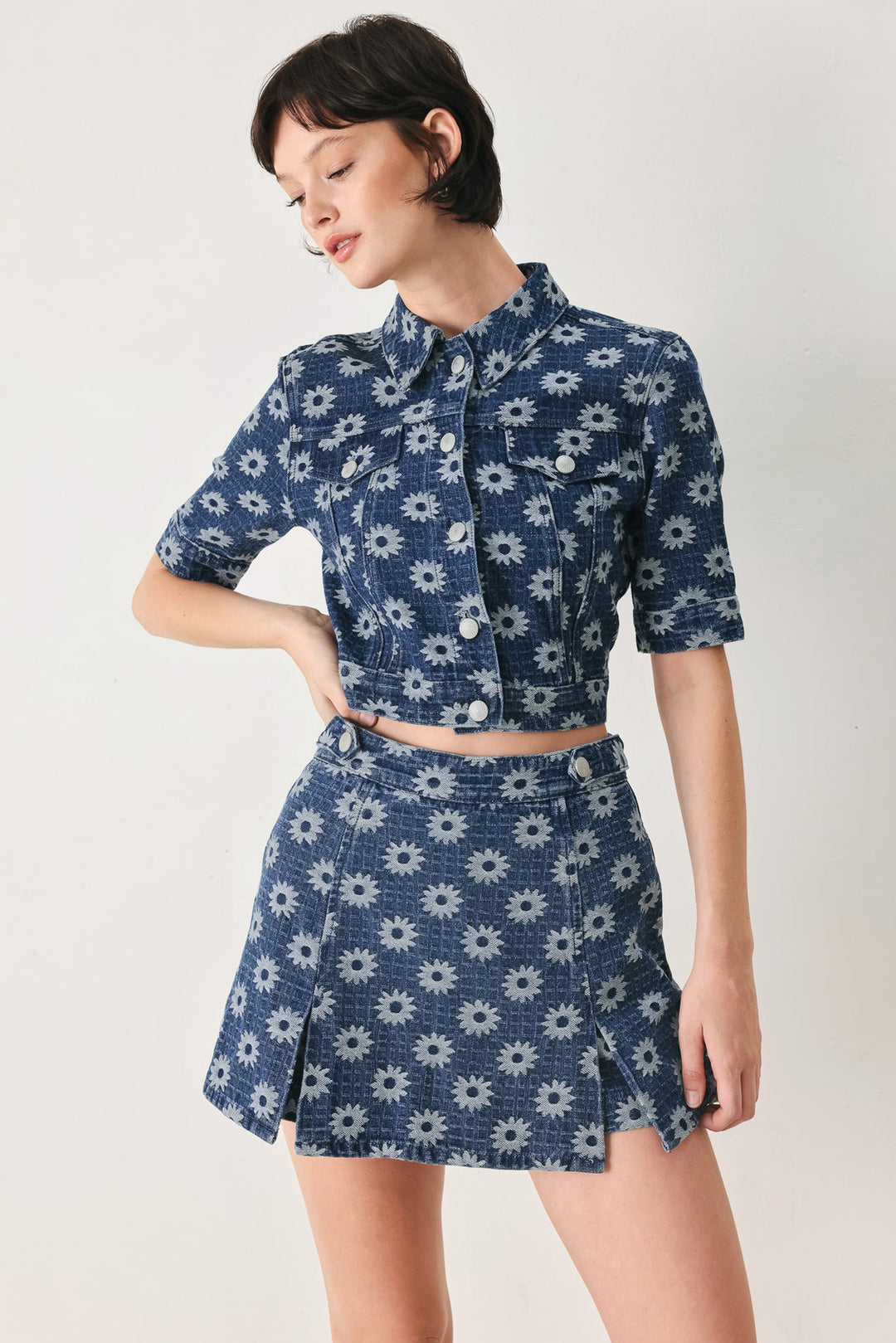 Amelie Denim Jacquard Jacket