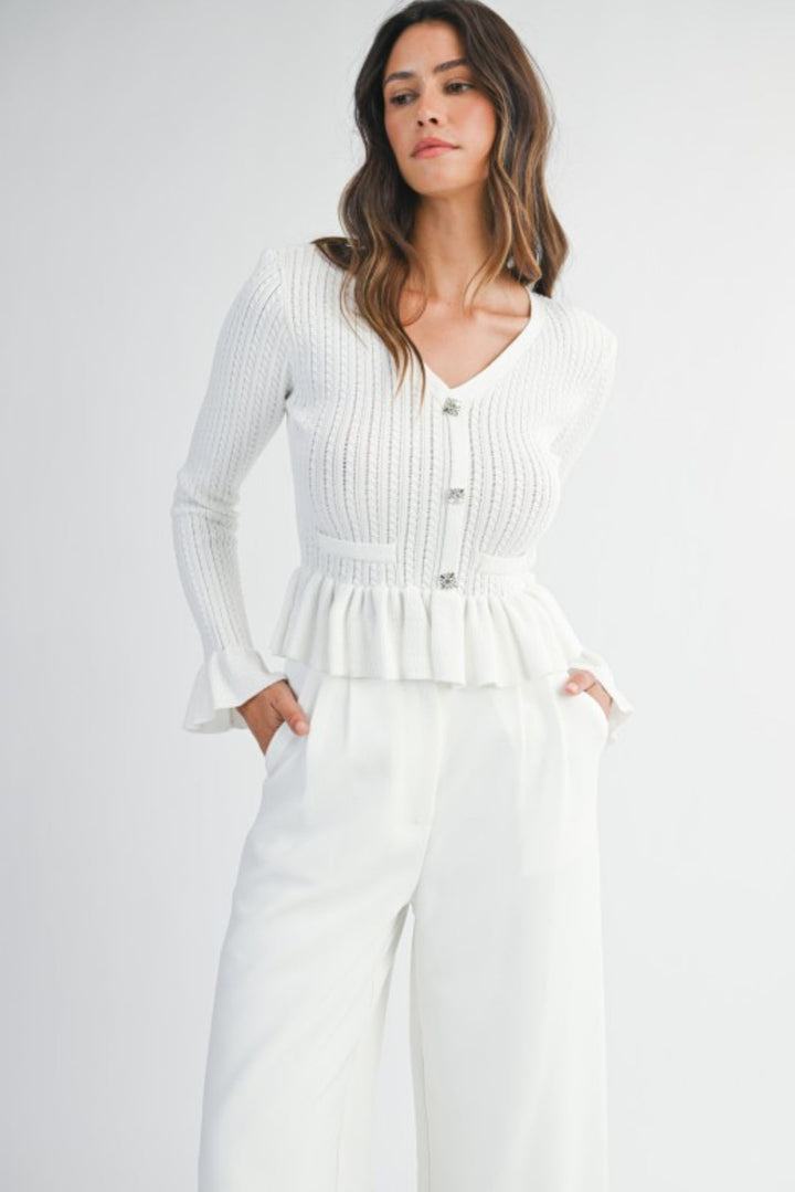 Double Date Peplum Knit Top