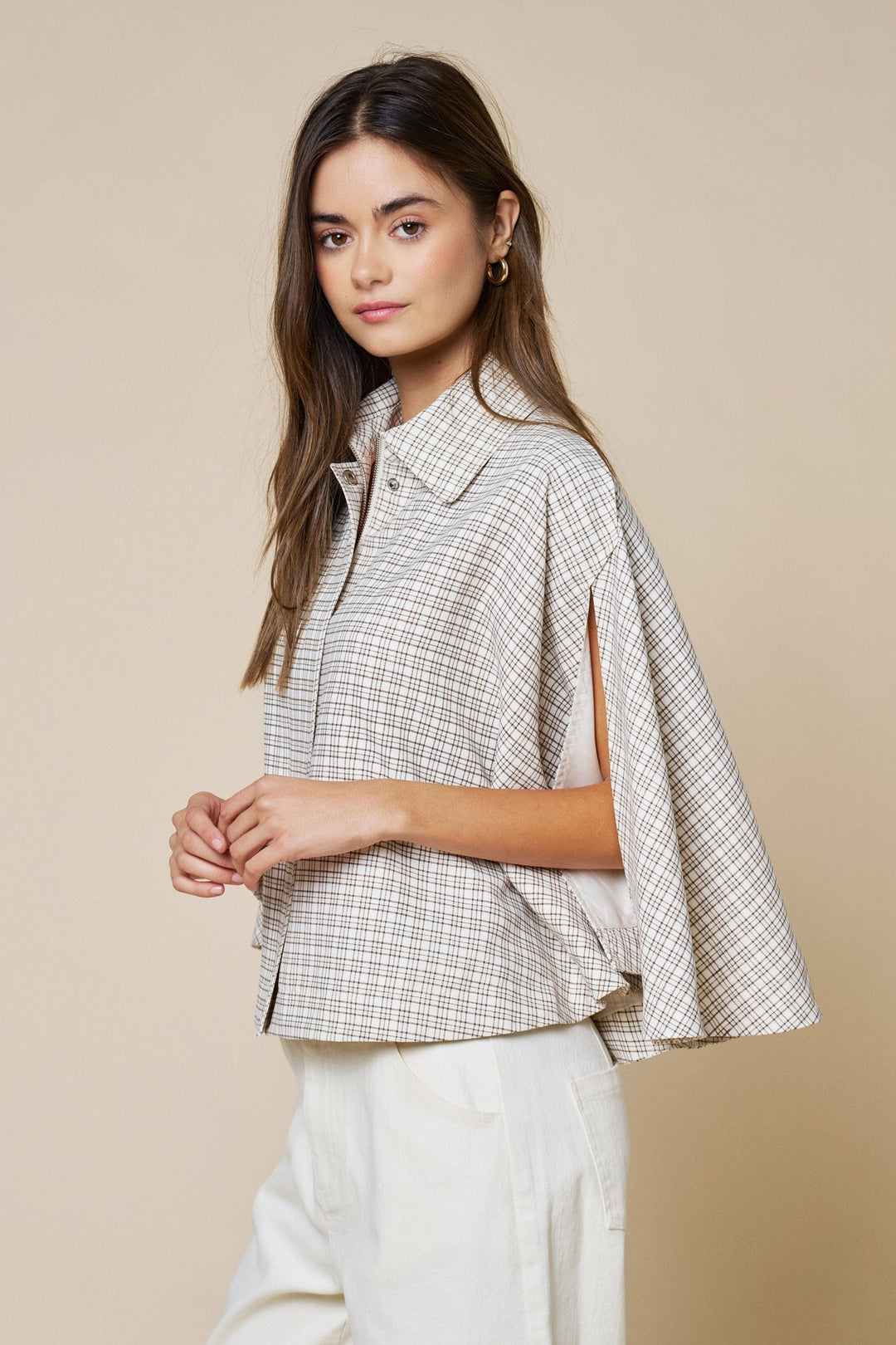 James Collared Poncho Top