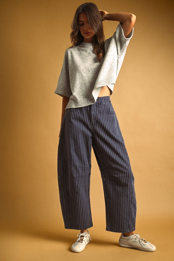 Piper Stripe Barrel Jeans