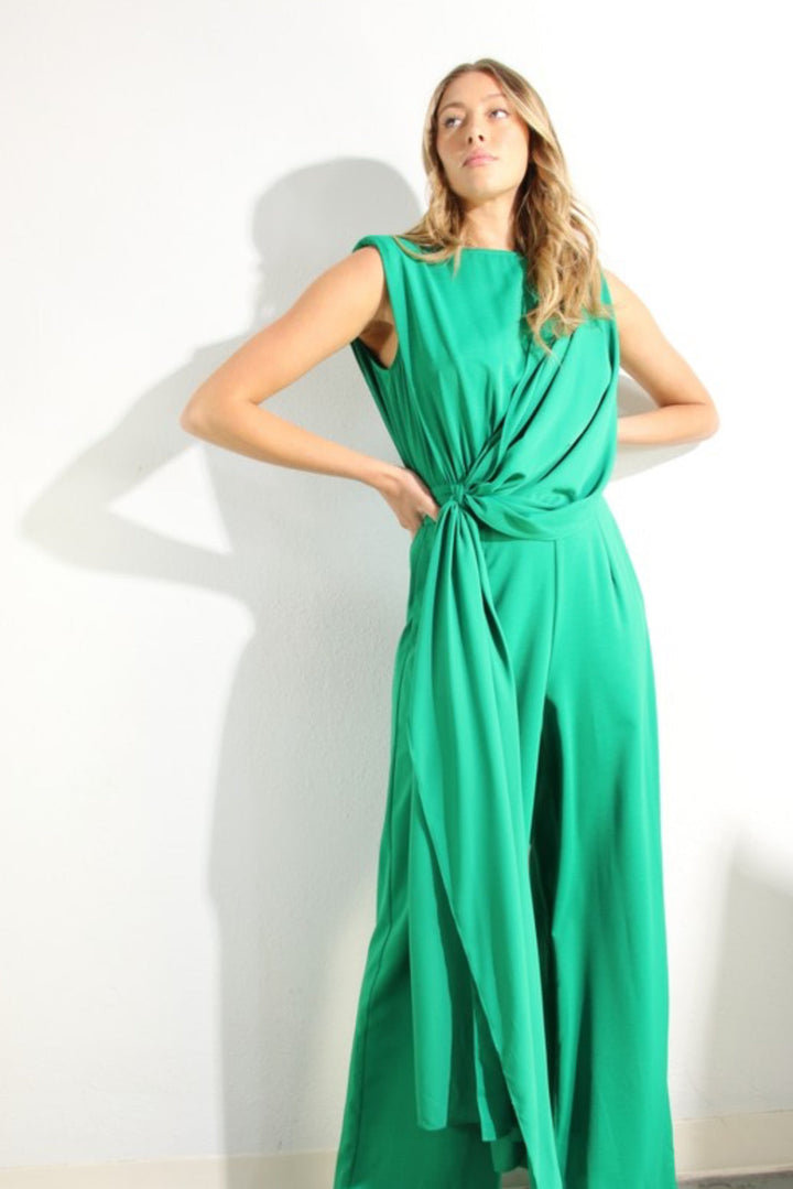 Collecting Compliments Drape Shoulder Jumpsuit