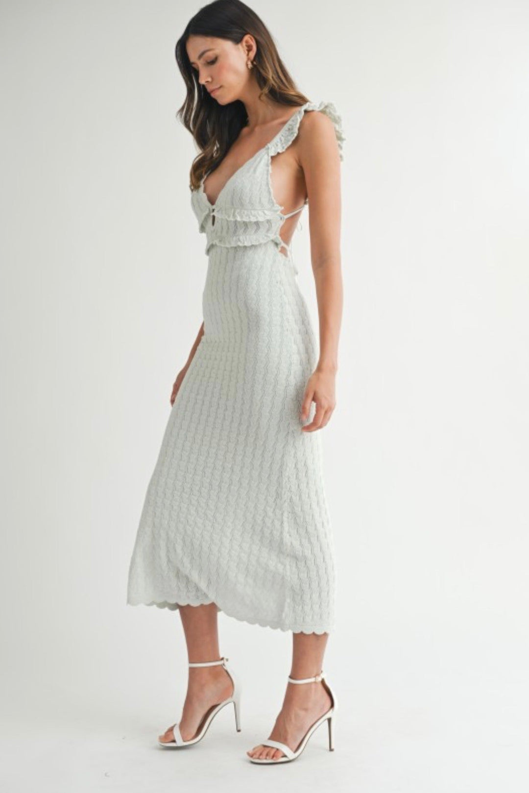 Aubina Crochet Cutout Knit Dress