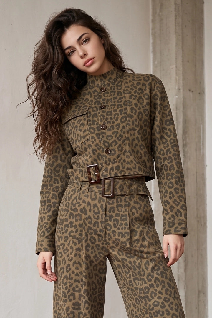 Lisa Leopard Twill Jacket