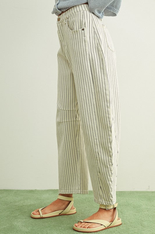 Piper Stripe Barrel Jeans