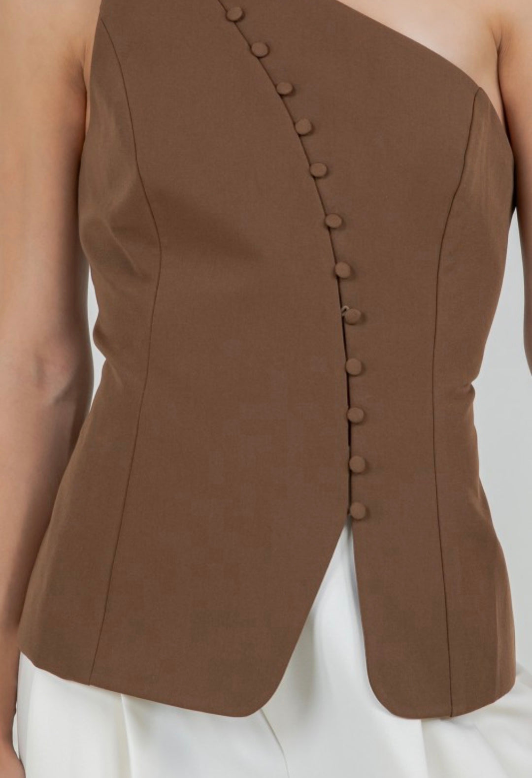 Magnolia Button Assymetrical Top