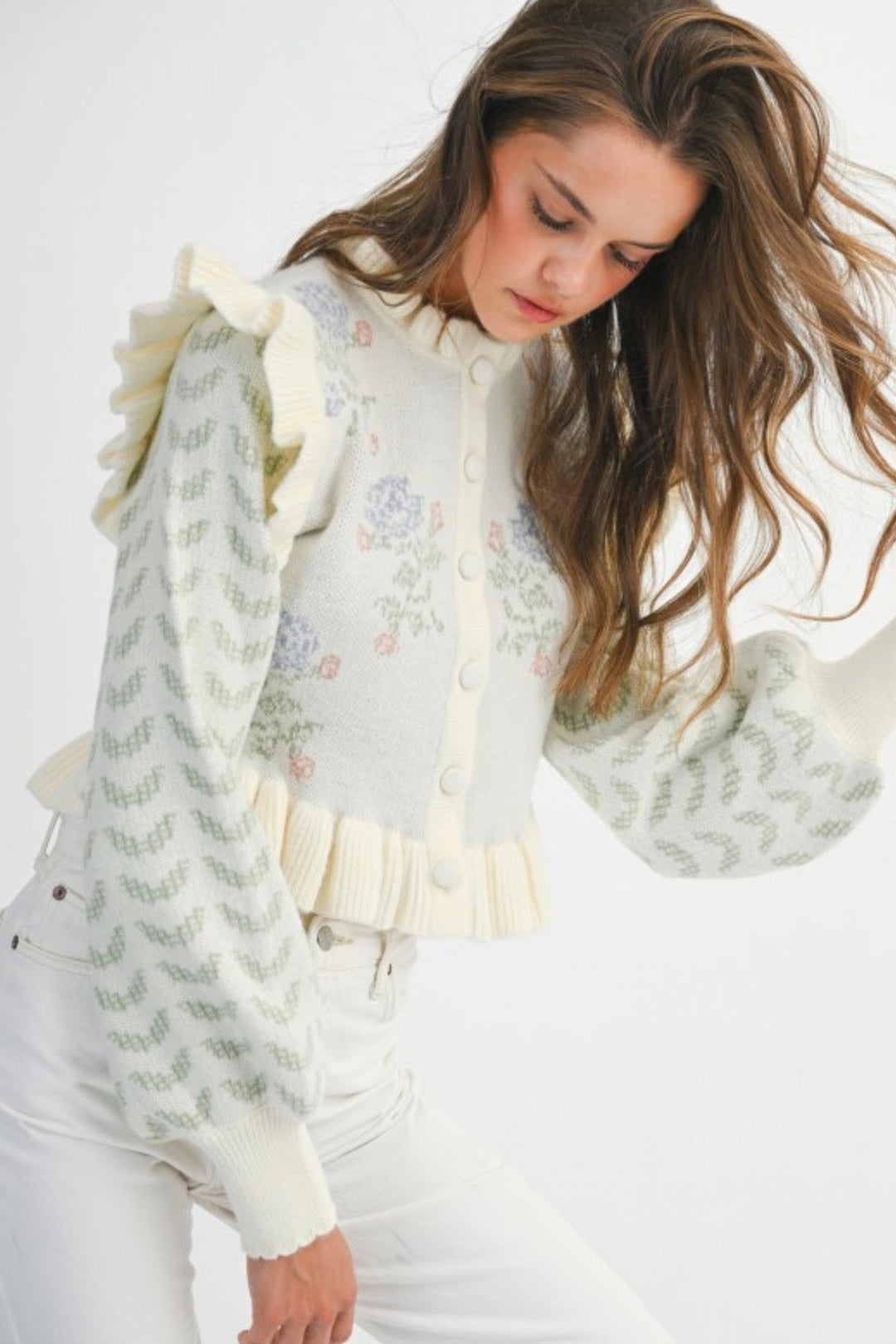 Audrey Ruffle Cardigan