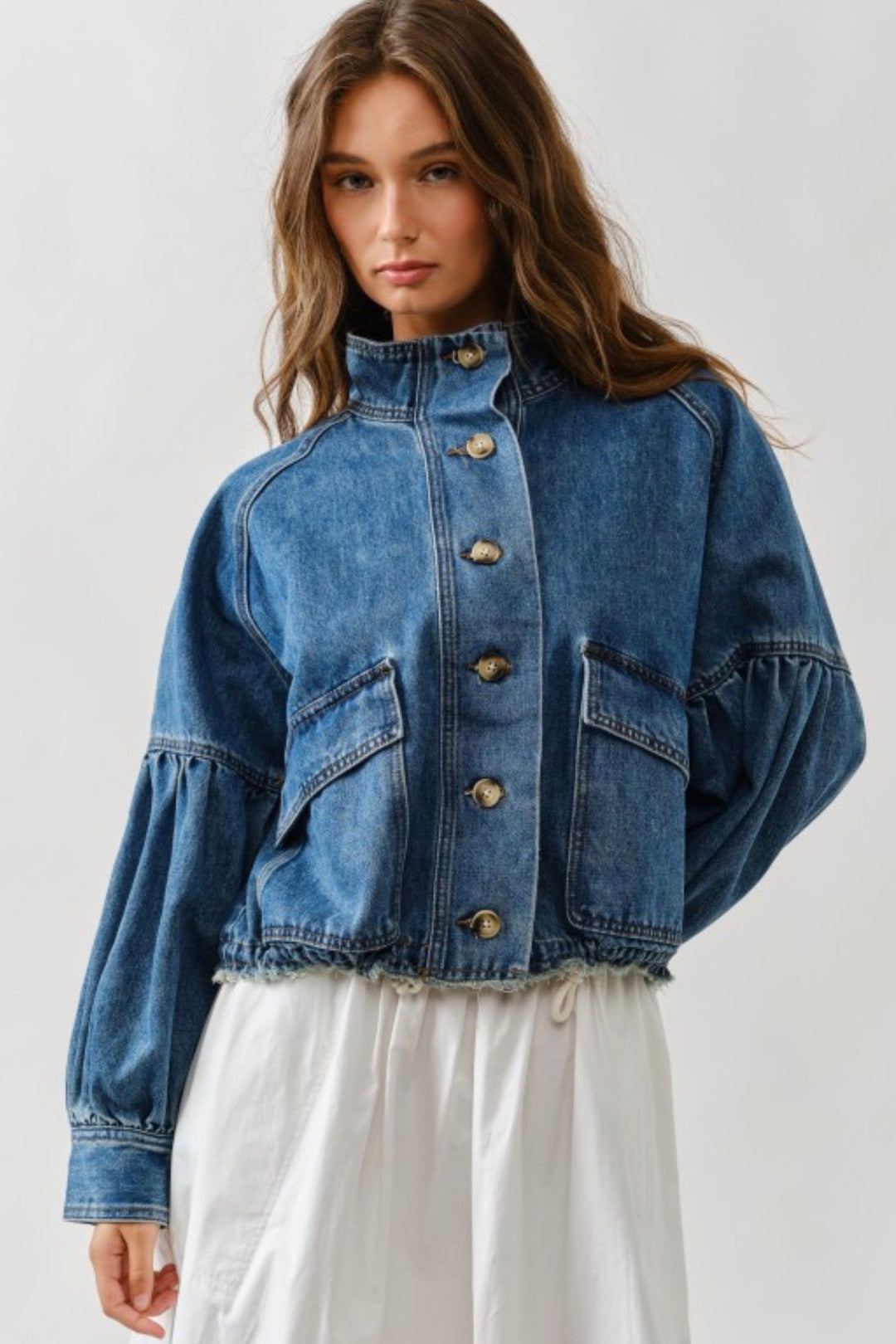 Chelsea Balloon Sleeve Drawstring Jacket