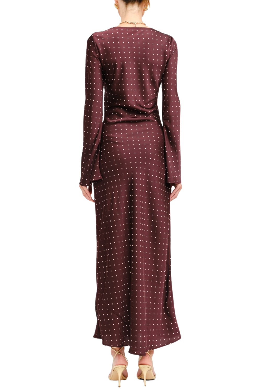 Satin Dotty Maxi Dress