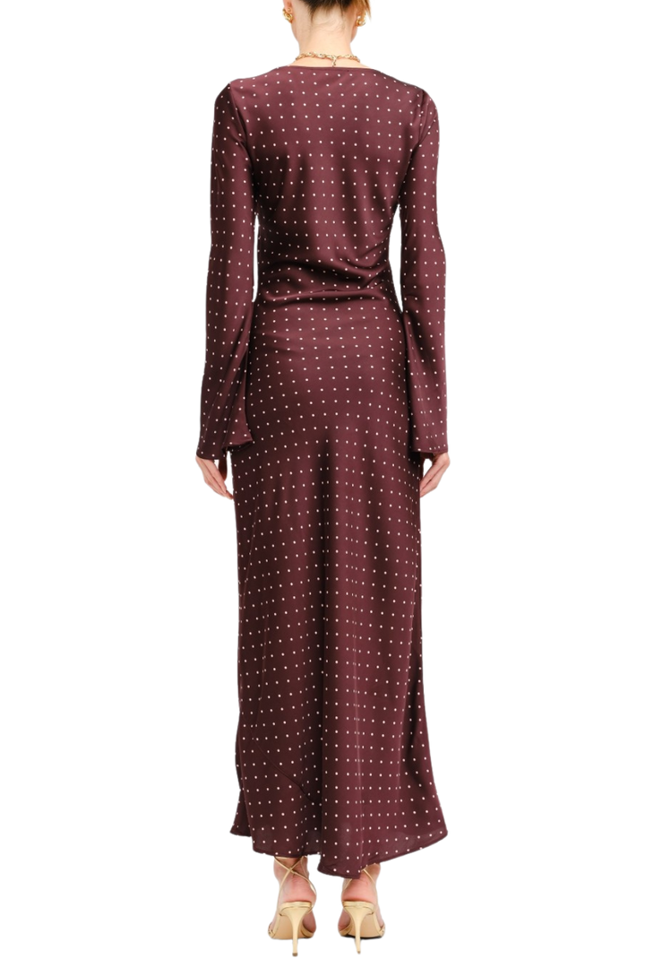 Satin Dotty Maxi Dress