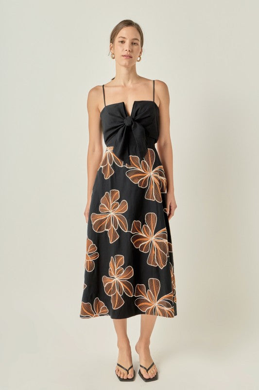 Xander Embroidered Midi Dress