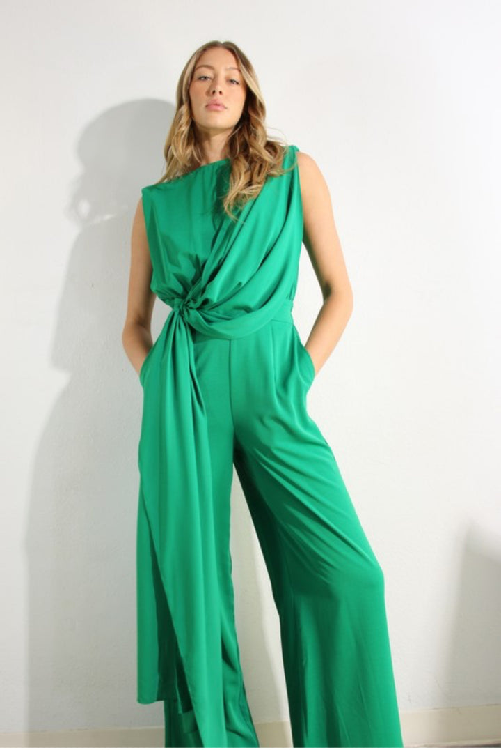 Collecting Compliments Drape Shoulder Jumpsuit