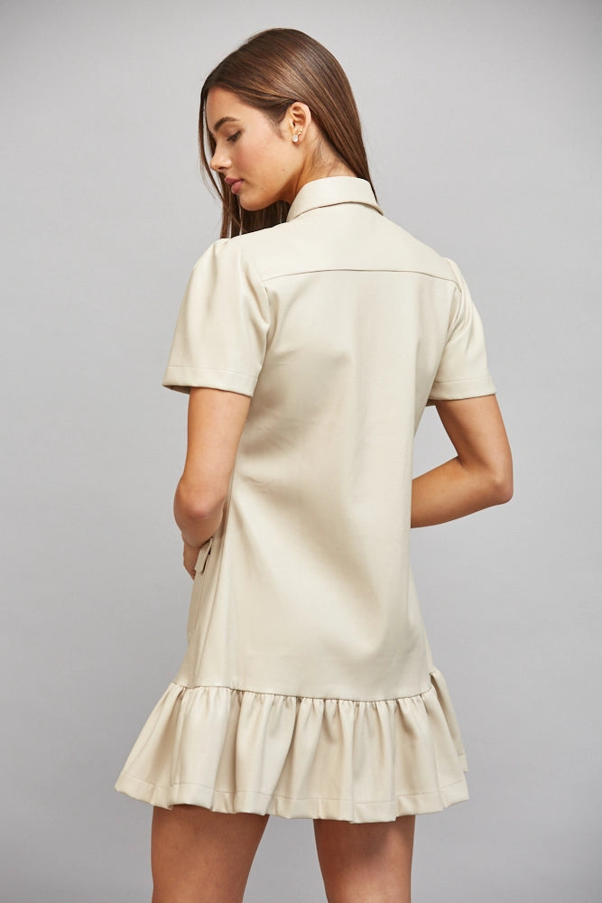 Velora Vegan Leather Mini Dress