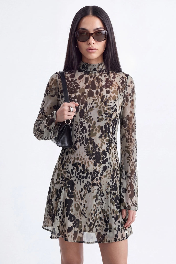 Paigely Mock Neck Mini Dress