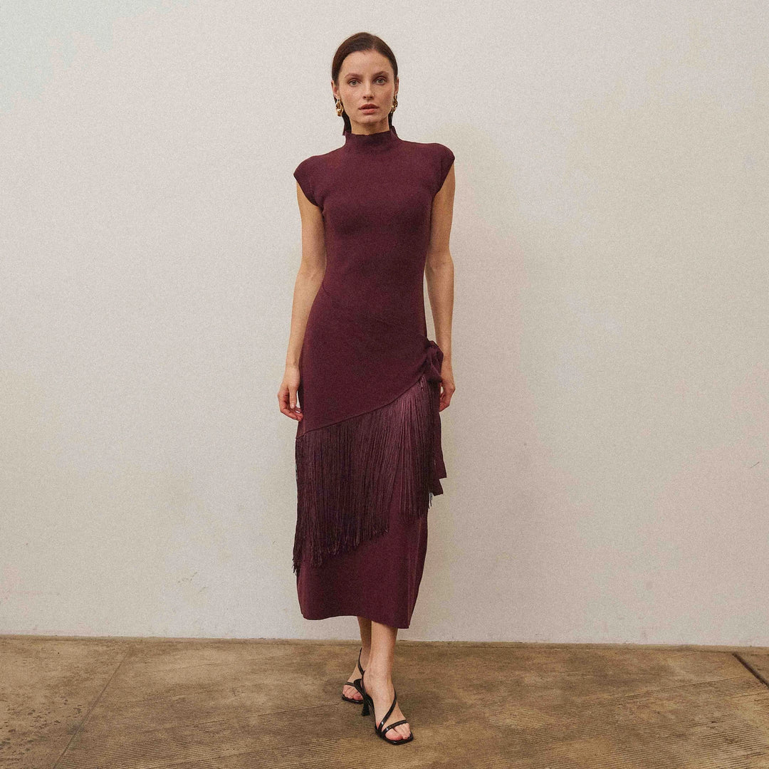 Feeling Rebellious Fringe Wrap Dress