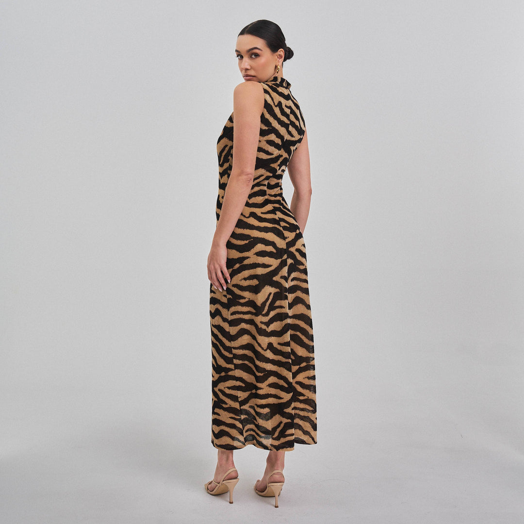 Fall In You Zebra Maxi Dress
