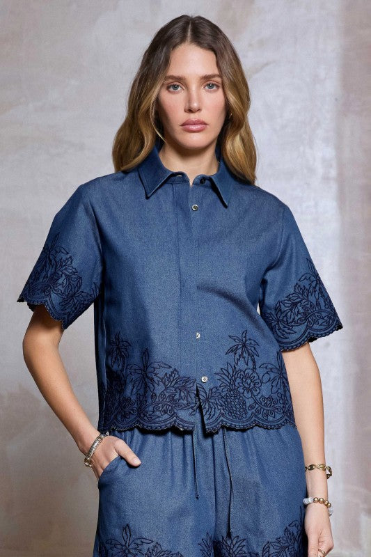 Boheme Embroidered Denim Top