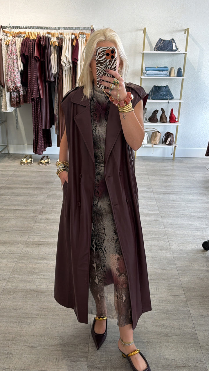Leslie Leather Cardigan