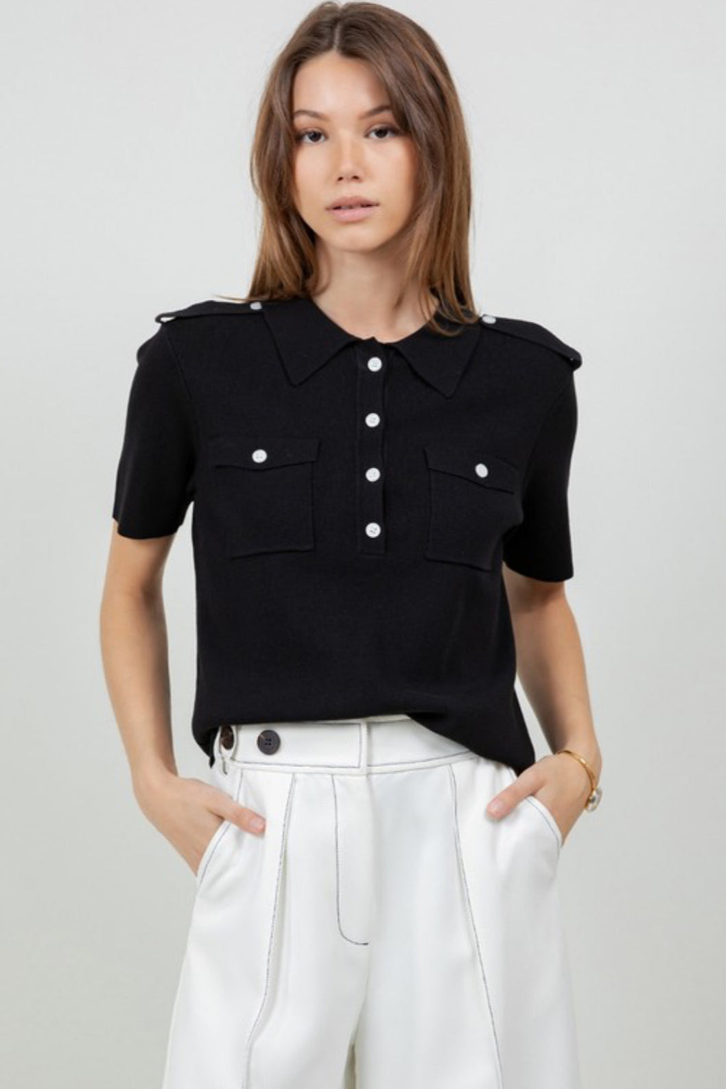 Symone Collar Tee