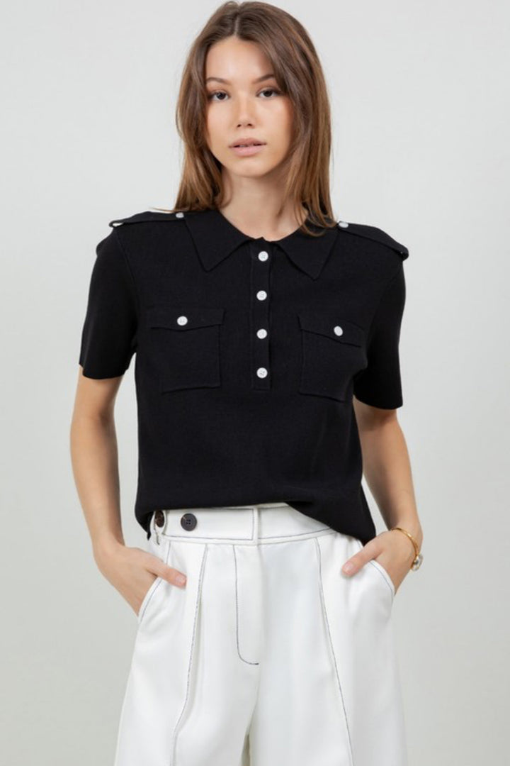 Symone Collar Tee