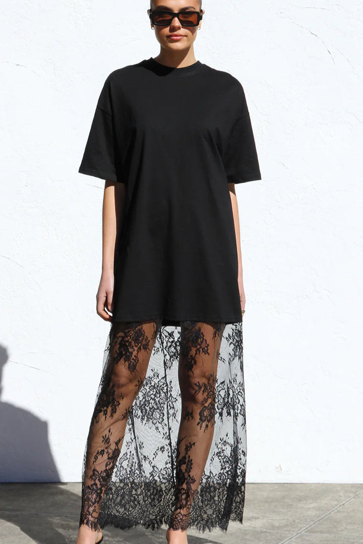 Visionary Lace Cotton Tee Dress