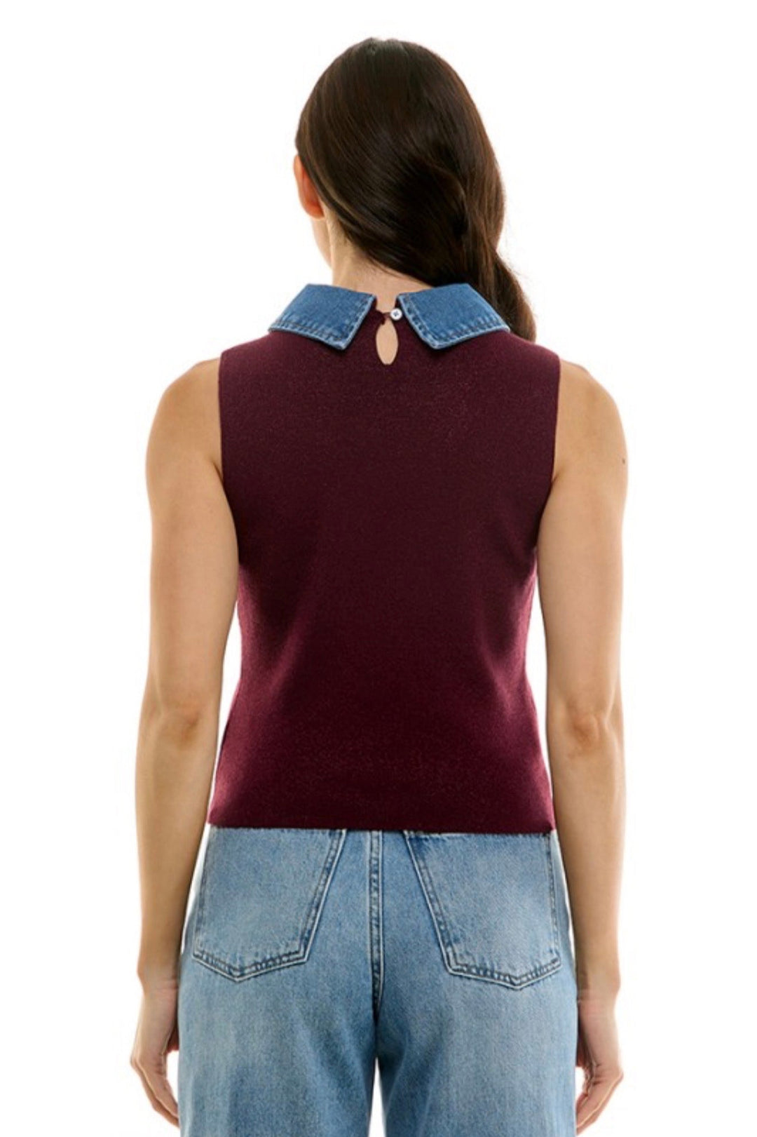 Farren Denim Collar Top