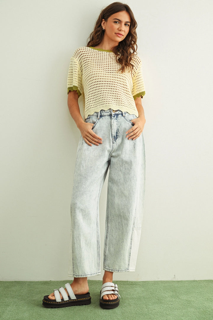 Zya Scallop Detail Knit Top