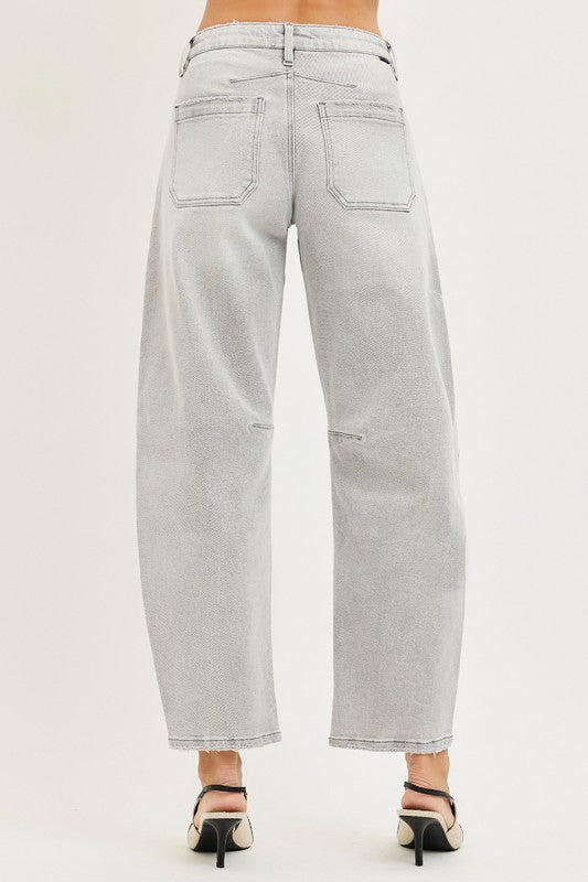 In Rotation Mid Rise Barrel Jeans