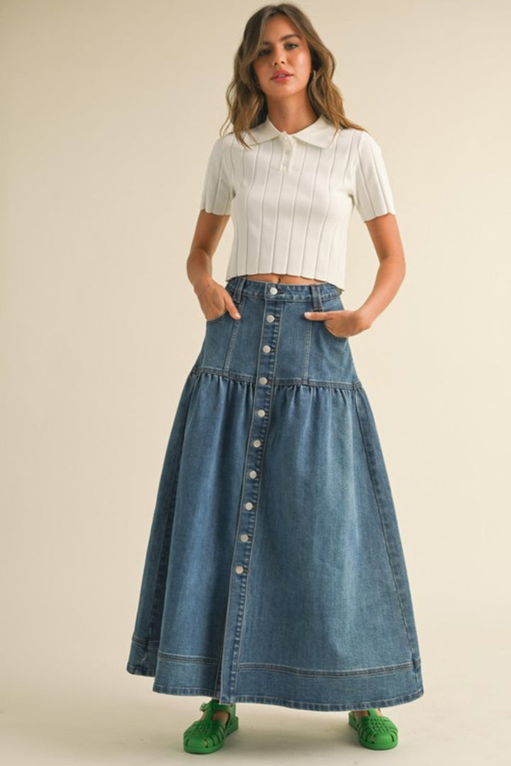 Bohemian Denim Skirt