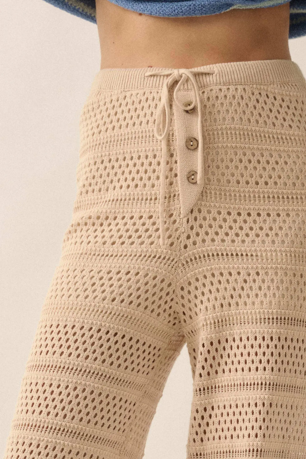 Daytime Hang Crochet Split Hem Pants
