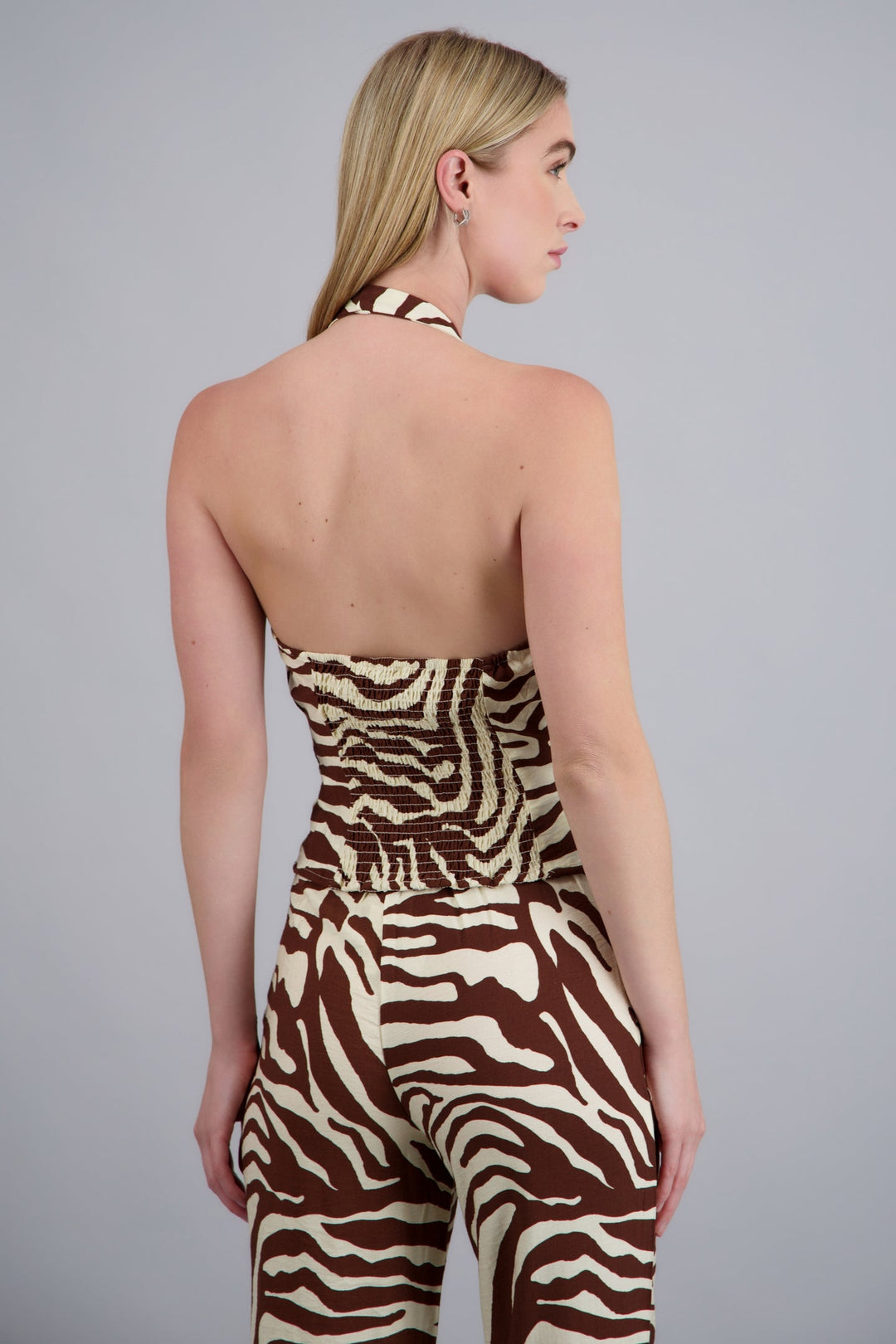 Shaney Zebra Halter Top