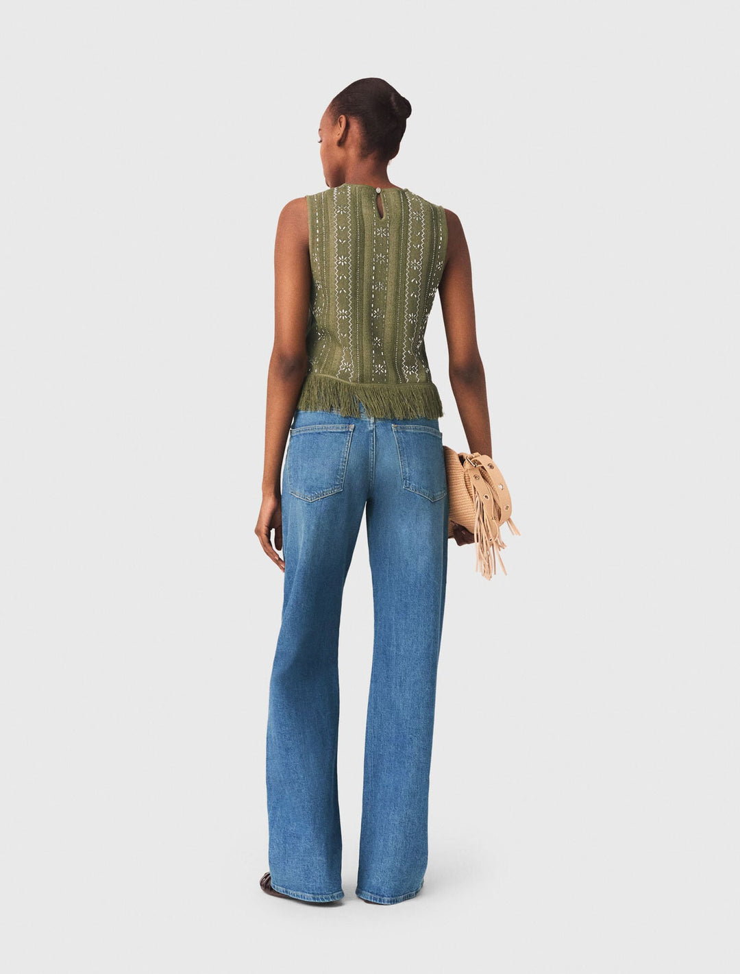 Green For You Fringe Top