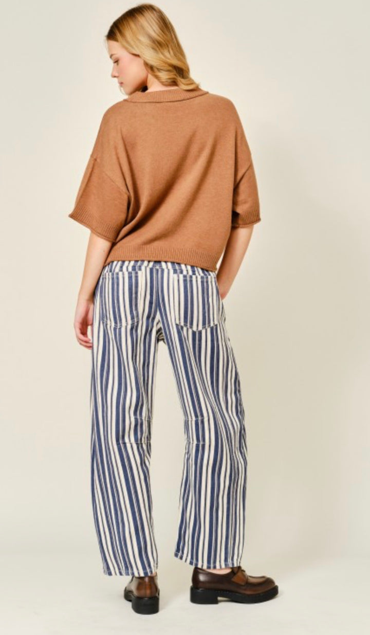 Ashtin Stripe Barrel Jeans
