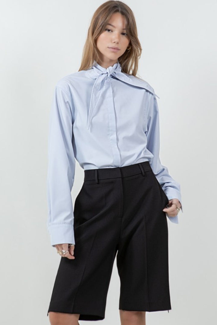 Fiorah Poplin Button Down Top