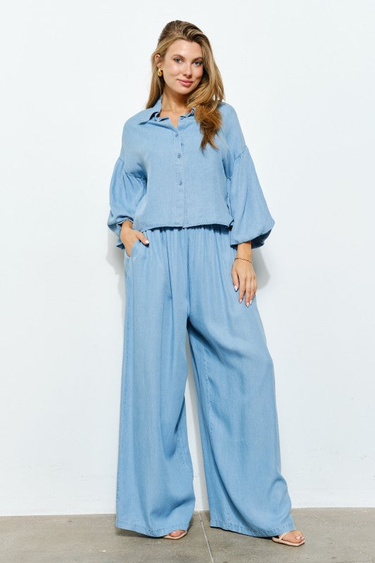 Sculpted Soft Denim Bottoms