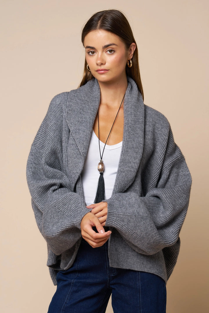 Huston Shawl Collar Wrap Knit Cardigan