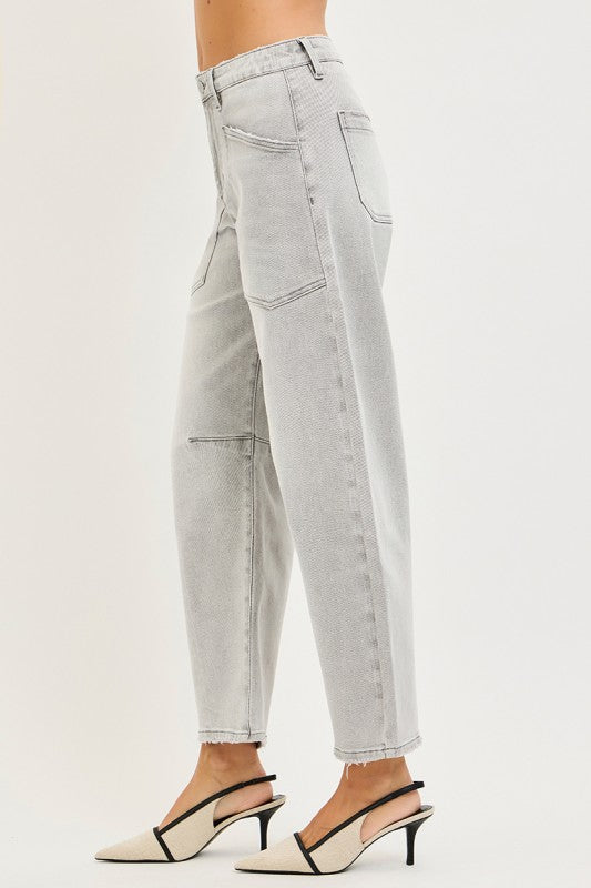 In Rotation Mid Rise Barrel Jeans