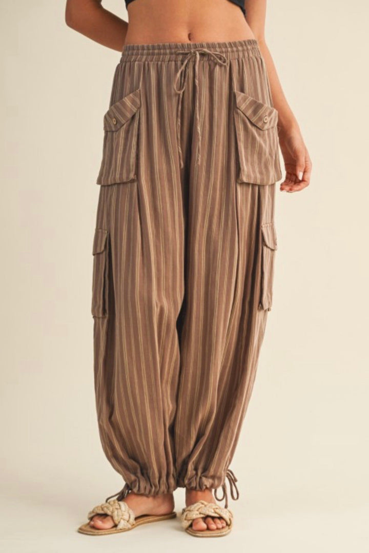 Jolie Stripe Cargo Bottoms