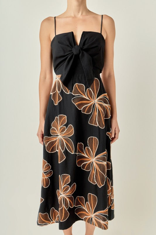 Xander Embroidered Midi Dress