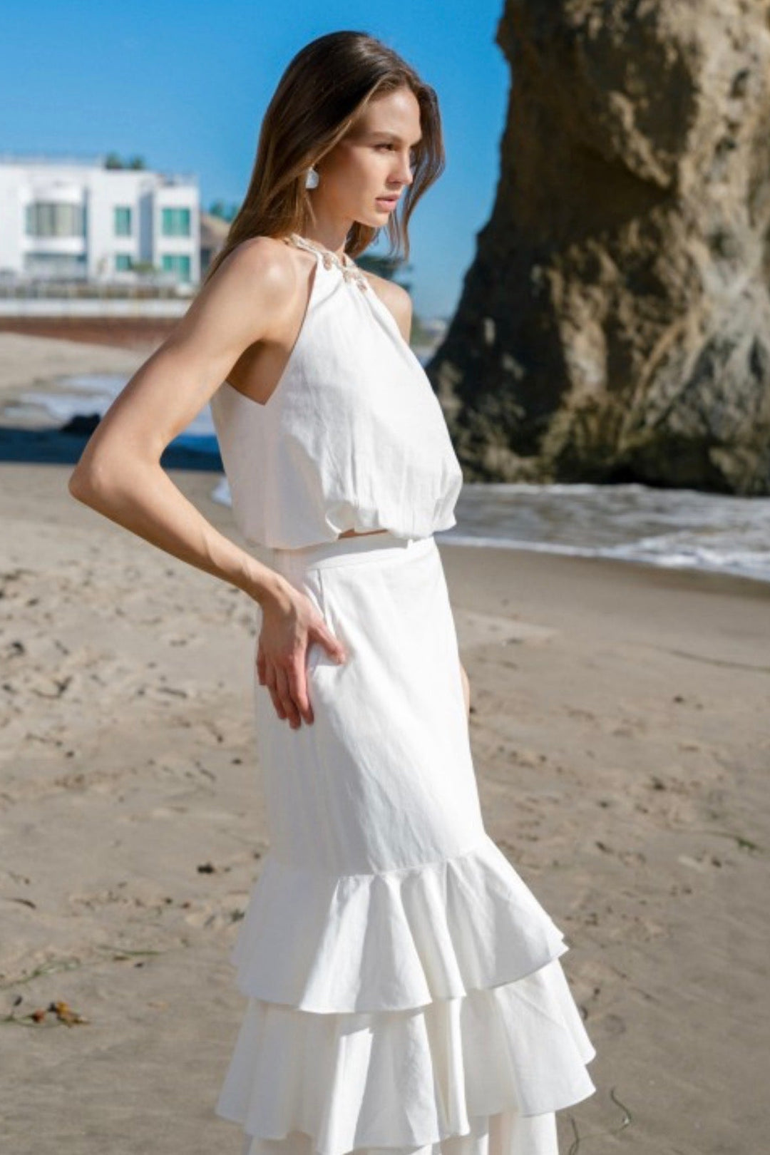 Halter Shell Bubble Top