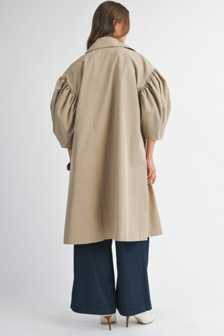 Puff Sleeve Scallop Trench
