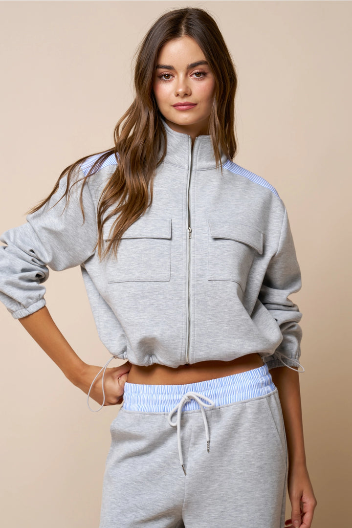 Classic Zip Up Mock Neck Jacket