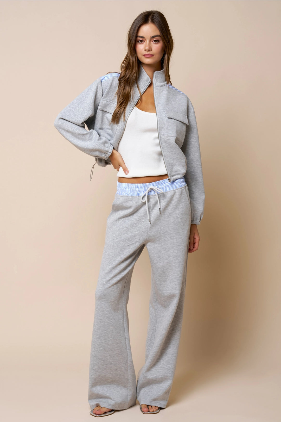 Classic Zip Up Mock Neck Jacket
