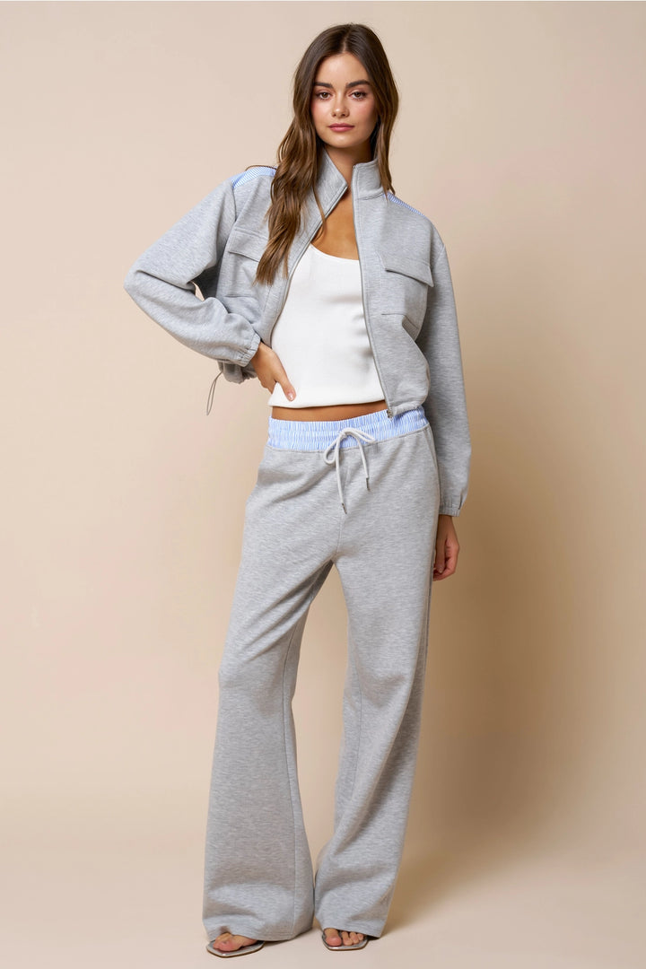 Classic Zip Up Mock Neck Jacket