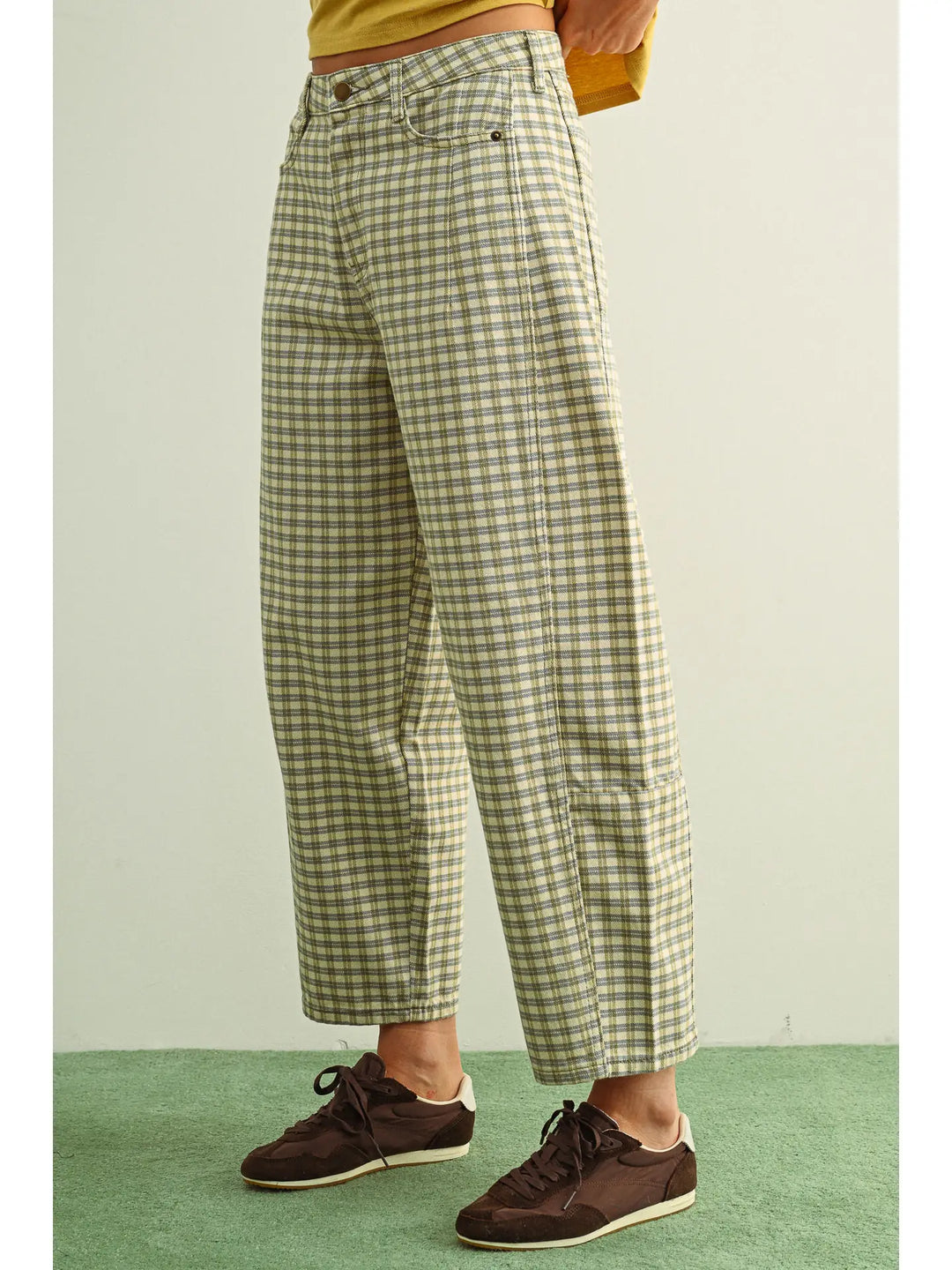 Val Mini Checker Barrel Jeans
