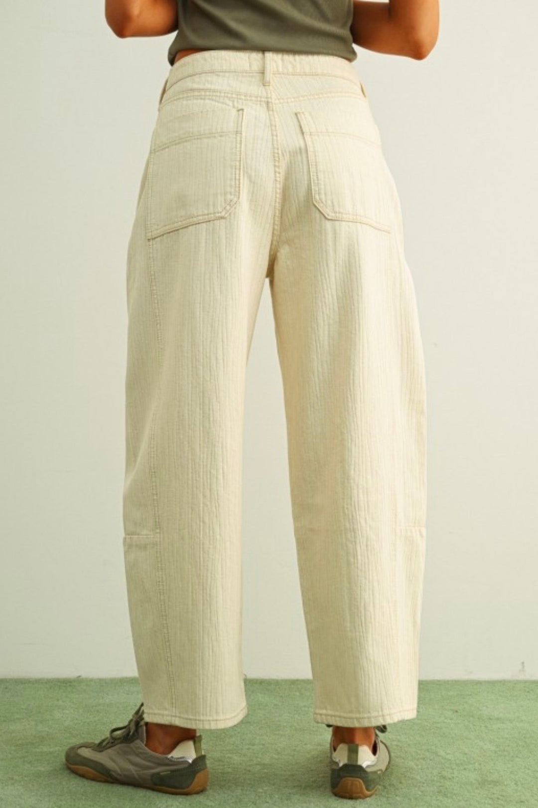Cool Poise Textured Barrel Jeans
